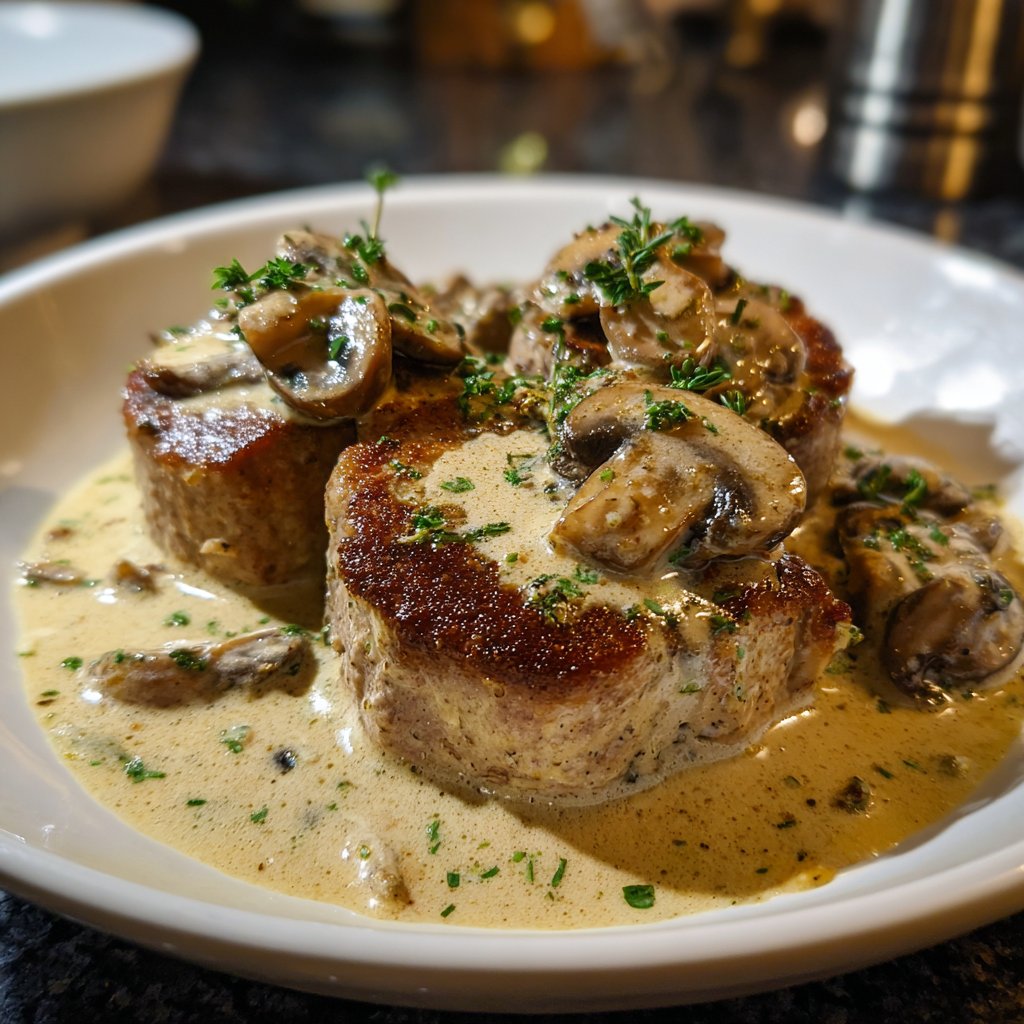 Schweinemedaillons mit Pilzrahm