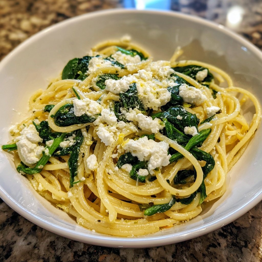 Spaghetti mit Spinat und Ricotta