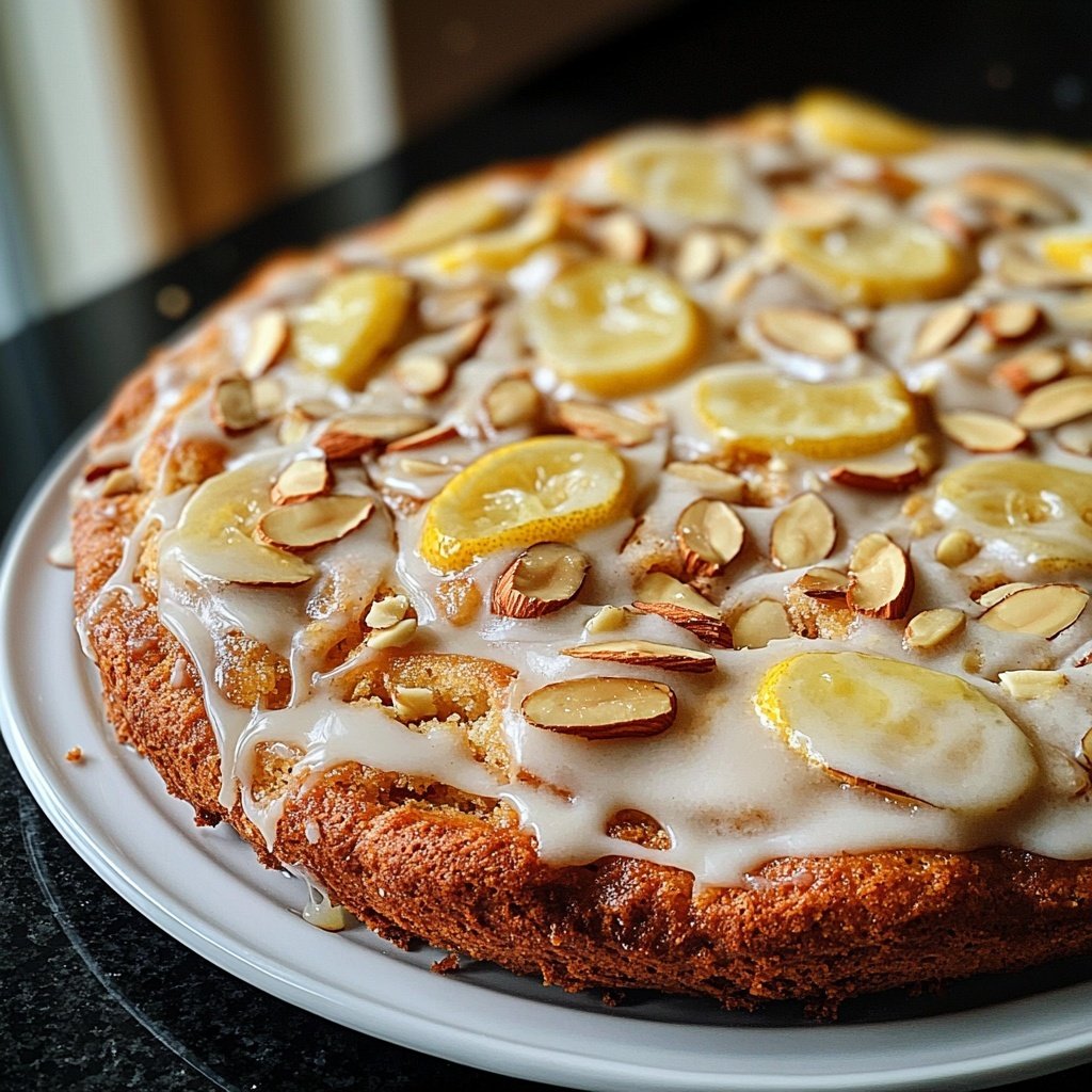 Zitronenkuchen mit Mandeln