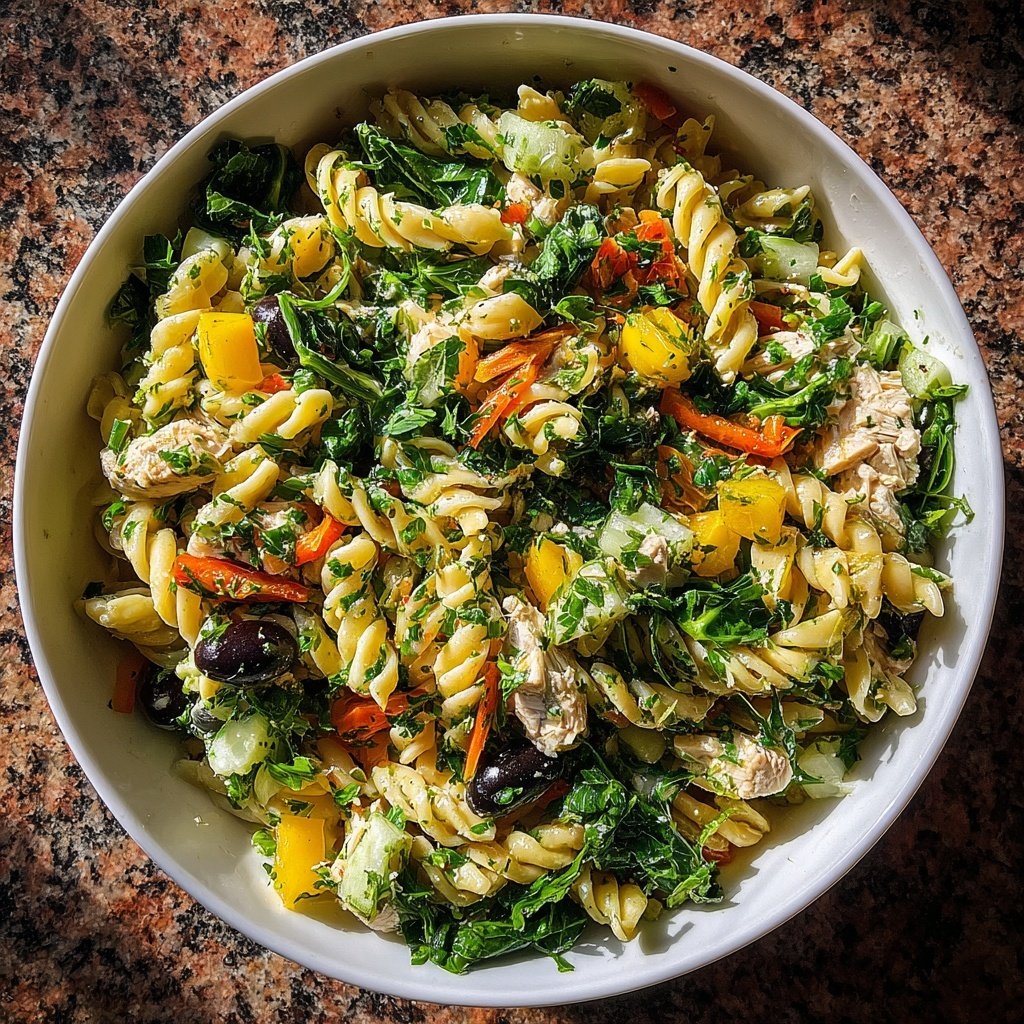 Mediterraner Nudelsalat Mit Petersilie