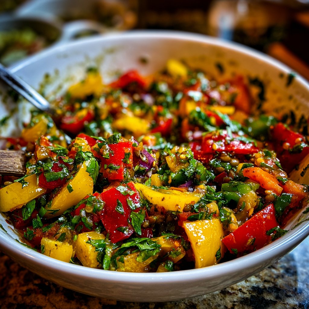 Mittagessen mit Linsensalat