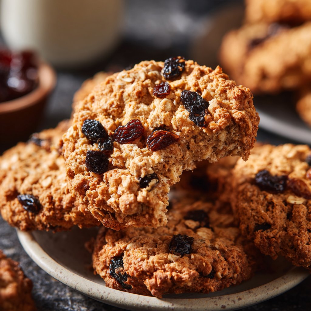 Cookies mit Haferflocken und Rosinen