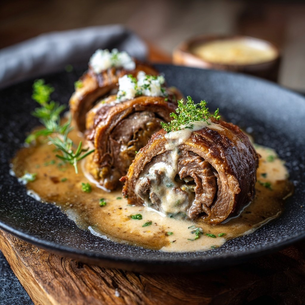 Hausmannskost Rinderrouladen mit Rahmsoße