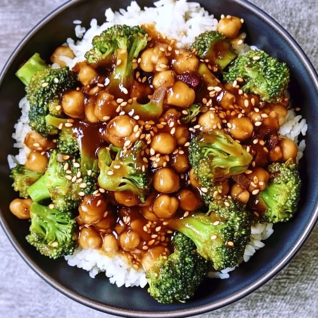 Knoblauch Brokkoli Wok mit Kichererbsen