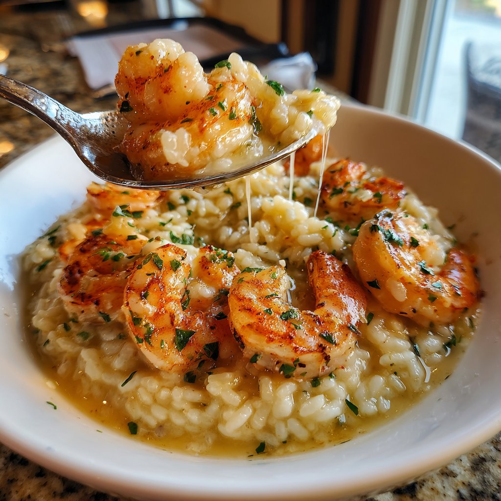 Risotto mit Garnelen und Knoblauch