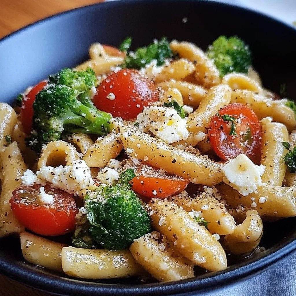 Schupfnudelpfanne mit Brokkoli, Feta und Tomaten