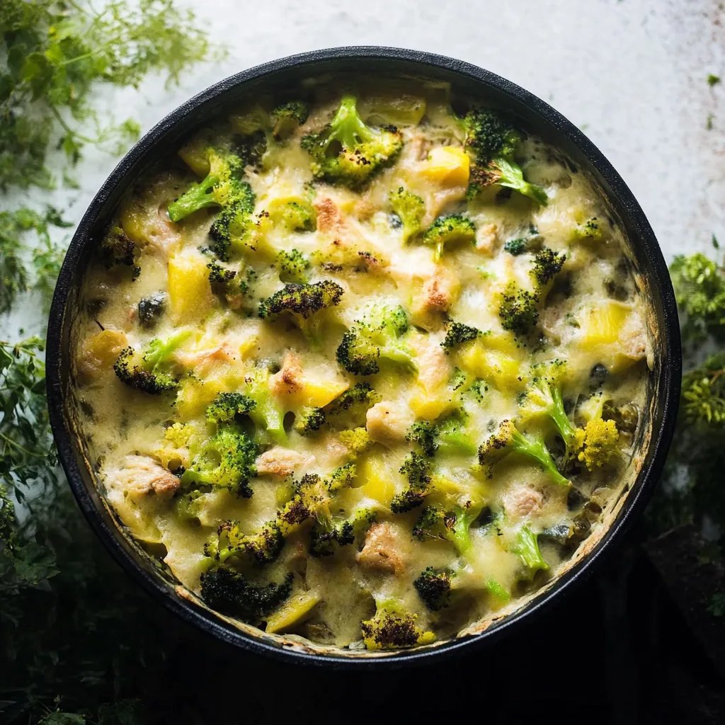 Pilz-Lauch-Brokkoli-Auflauf mit Kartoffeln