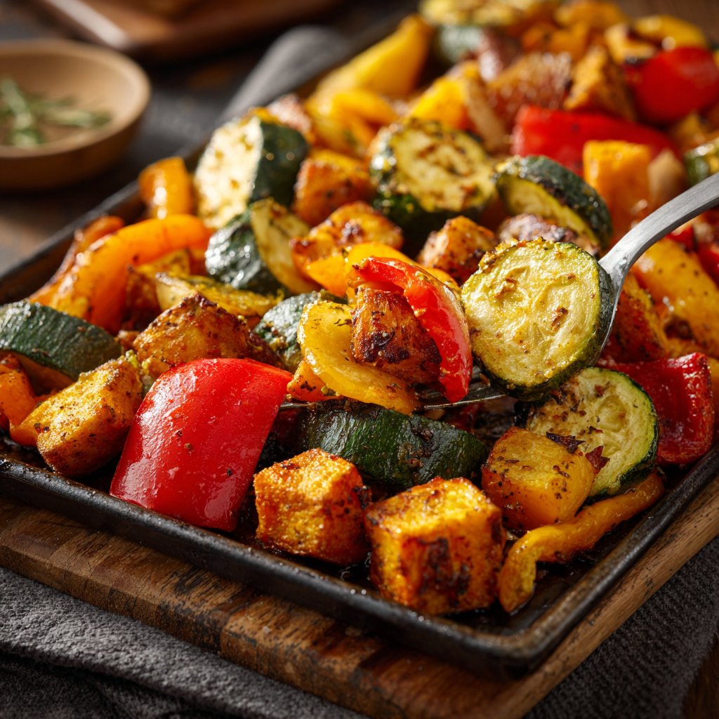 Mittagessen mit Ofengemüse