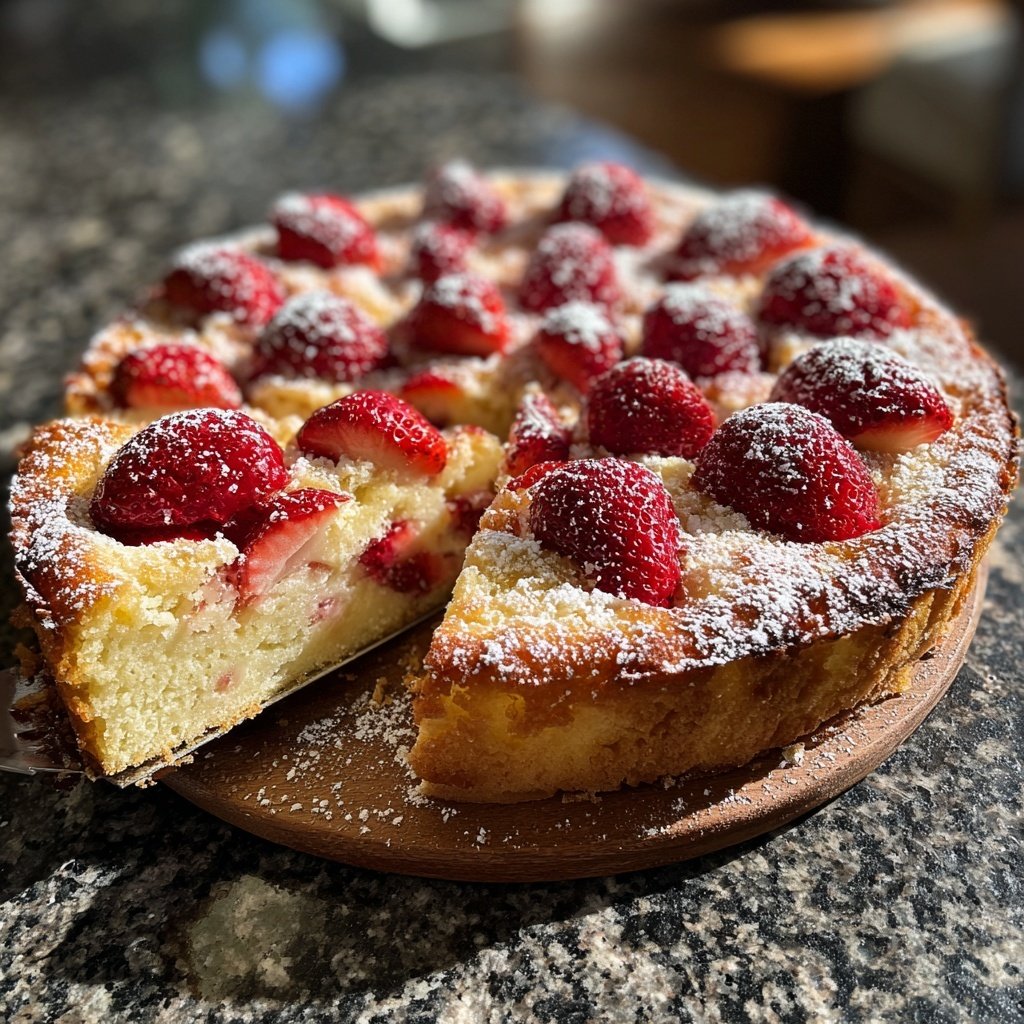 Erdbeerkuchen Mit Puderzucker